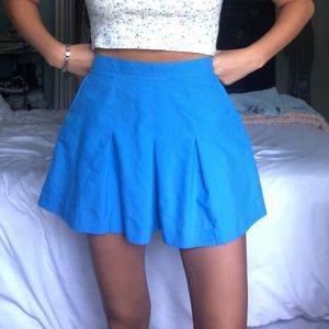 Vintage Blue Pleated Skirt